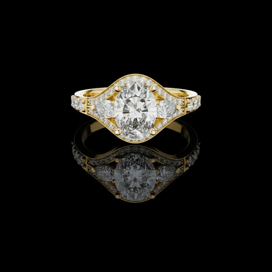 1.00 CT Modern Lab Grown Oval Cut Diamond Ring For Someone