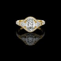 Oval Cut Lab Grown Diamond Three Stone Split Shank Ring