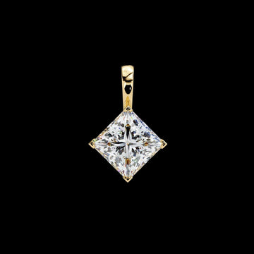 Dainty Contemporary Everyday Jewelry Pendant with Faceted Moissanite