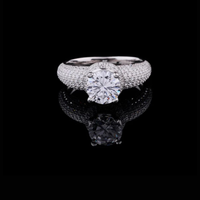 Round Brilliant Solitaire Pave Lab Grown Diamond Engagement Ring
