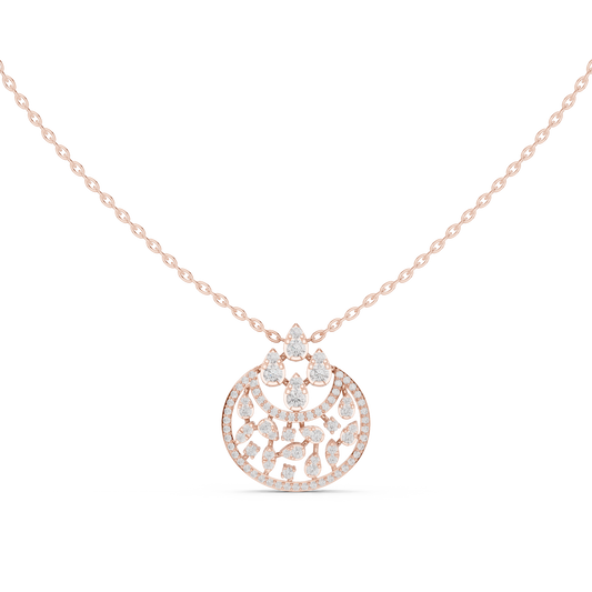 Chandelier Droplet Layering Pendant Encrusted with Multi-Stone Moissanite
