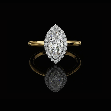 0.82 CT Elegant Marquise Cut Halo Moissanite Diamond Ring Luxurious Sparkling Statement Jewelry Design