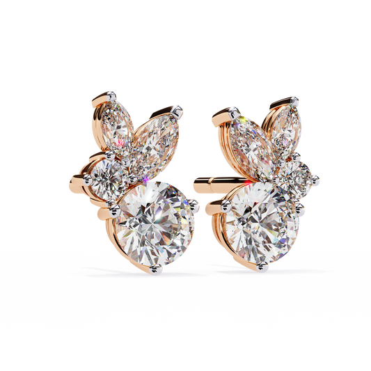 0.39 CT Minimalist Moissanite Marquise Cut Diamond Cluster Earring Simple Yet Stunning For Overnight Sleep