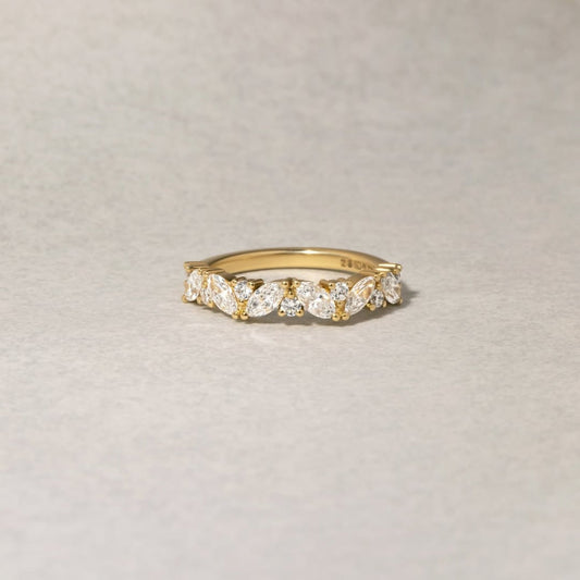 Marquise and Round Lab Grown Diamond Half Eternity Band