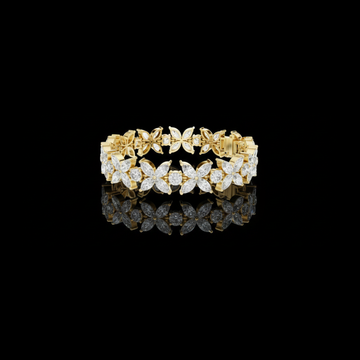 Marquise & Round Cut Lab Grown Diamond Floral Link Bracelet For Her