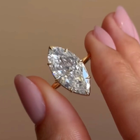 Marquise Cut Solitaire Moissanite Diamond Engagement Ring