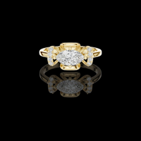 Marquise Cut Lab Grown Diamond Ring Prong Setting and Side Accents