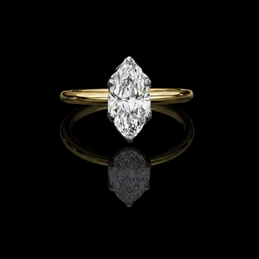 1.08 CT Top Quality Marquise Cut Lab Grown Diamond Solitaire Ring For Special Occasion