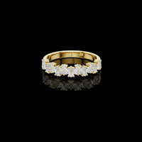 1.98 TCW Alternating Marquise & Round Lab Diamond Half Eternity Band with Prong Setting