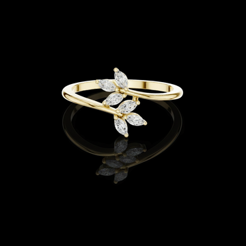 0.13 TCW Timeless Nature Inspired Marquise Cut Moissanite Diamond Branch Open Band Ring