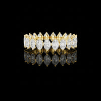 1.66 TCW Elegant Leaf Inspired Luxury Marquise Cut Moissanite Diamond Full Eternity Band