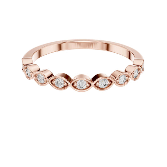 Marquise Cut Bezel Lab Grown Diamond Band