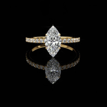 0.82 CT Elegant Marquise Cut Moissanite Diamond Ring with Pave Stones Ivevar Luxury Fine Jewelry