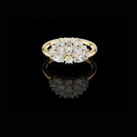 Marquise Moissanite Diamond Floral Cluster Cocktail Ring