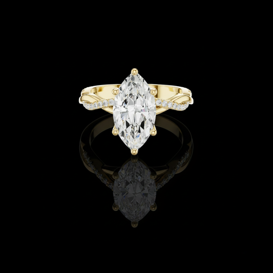 2.00 CT Exclusive Marquise Moissanite Diamond Ring with Twisted Pave Accented Engagement Ring For Her