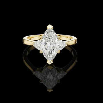 Engagement Lab Grown Ring With Marquise And Trillion Diamonds