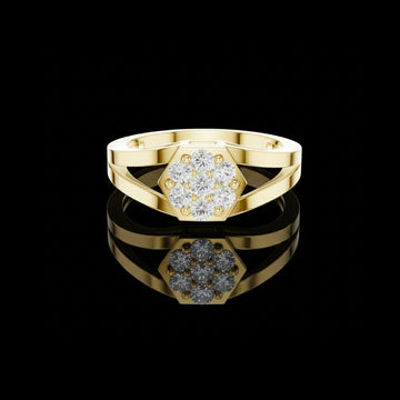 0.35 TCW Bold Modern Multi-Stone Men’s Hexagon Moissanite Diamond Cluster Statement Band