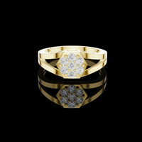 0.35 TCW Bold Modern Multi-Stone Men’s Hexagon Lab Grown Diamond Cluster Statement Band