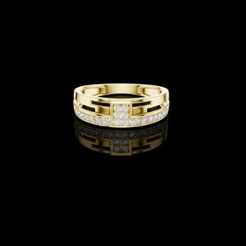 0.31 TCW Luxury Round Moissanite Diamond Modern Geometric Openwork Design Statement Ring