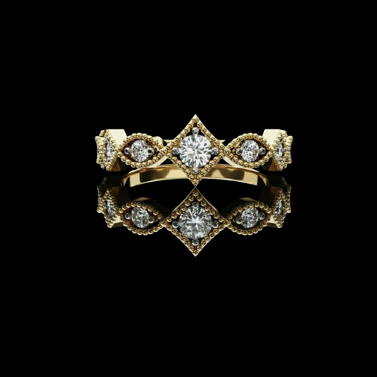 Princess Cut Chevron Lab Grown Diamond Stackable Wedding Band Ring