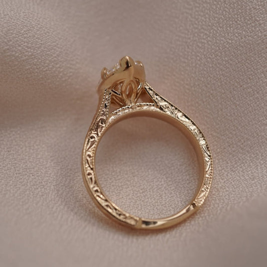 Marquise Cut Lab Grown Diamond Vintage Delicate Ring