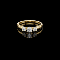 Three Moissanite Round Diamond Minimalist Band