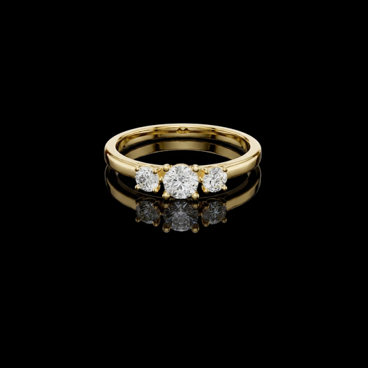 0.30 CT Timeless Union Three Lab Grown Round Diamond Band with Brilliant Radiance