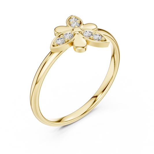 Round Moissanite Diamond Cluster Promise Ring