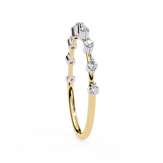 0.30 CT Latest Round Cut Lab Grown Diamond Modern Stackable Engagement Eternity Band