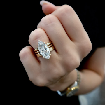 2.30 TCW Iconic Marquise Lab Grown Diamond Triple Shank Engagement Ring Modern Statement Jewelry For Her