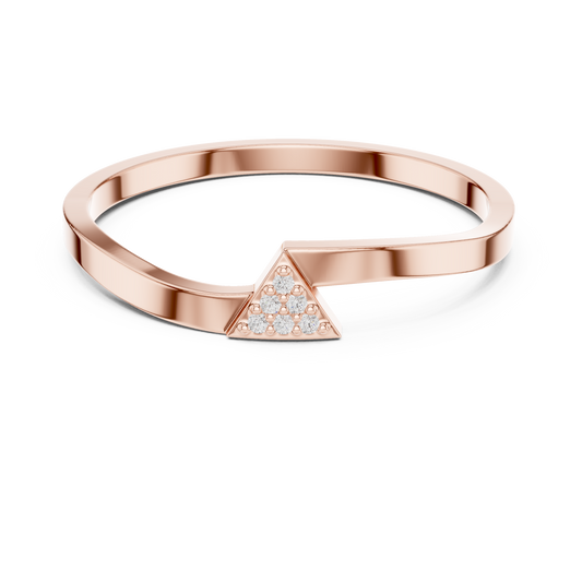 Geometric Triangle Pave Lab Grown Diamond Ring