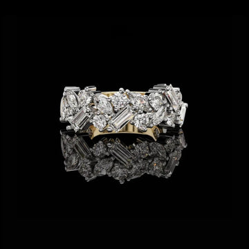 Mixed Cut Lab Grown Diamond Cluster Statement Ring