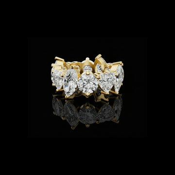 8.83 TCW Mixed Cut Lab Diamond Band with Alternating Stones in Sculpted Prong Setting For Bridal
