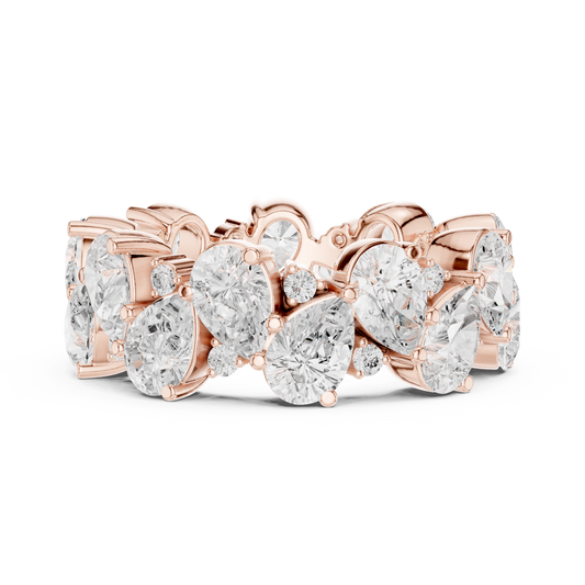 Pear and Round Cut Lab Grown Diamond Anniversary Band Ring