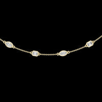 1.40 CT Charming Moissanite Mixed Cut Diamond Station Necklace Modern Minimalism with Sparkle