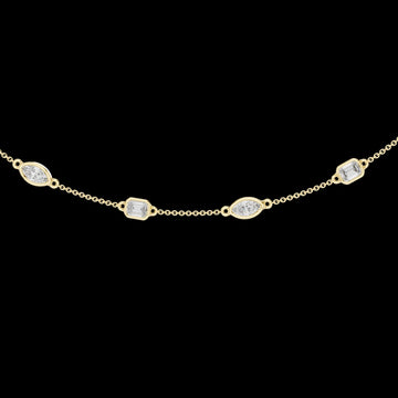 1.40 CT Charming Lab Grown Mixed Cut Diamond Station Necklace Modern Minimalism with Sparkle
