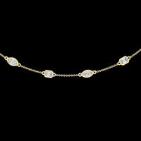 Marquise & Emerald Cut Bezel Moissanite Diamond Necklace