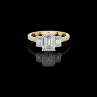 Emerald Cut  Lab Grown Diamond Pave Engagement Ring