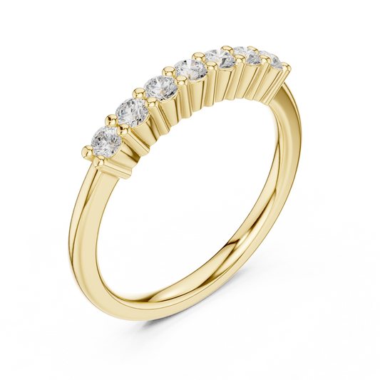 Round Cut Moissanite Diamond Half Eternity Bar Set Wedding Band