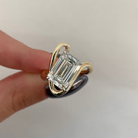 Emerald Cut Lab Grown Diamond Bypass Ring
