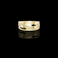 Geometric Round Lab Grown Diamond Pavé Crossover Band Ring
