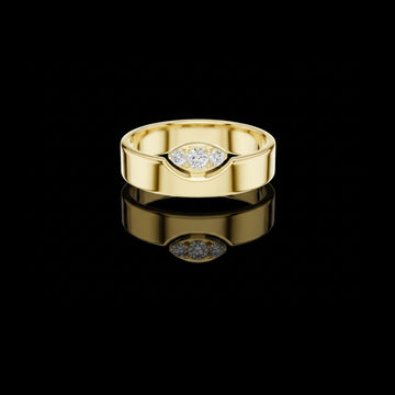0.11 CT Latest Lab Grown Oval Cut Men’s Modern Minimal Statement Band
