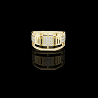 Men's Square Lab Grown Signet Ring with Pavé Accents