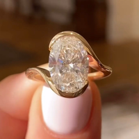 Oval Lab Grown Diamond Bypass Solitaire Ring