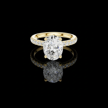 2.00 CT Elegant Oval Moissanite Diamond with Pave Accented Ring Luxury Proposal Jewelry For Women