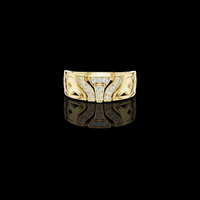 Round Lab Grown Diamond with Architectural Cutout Design