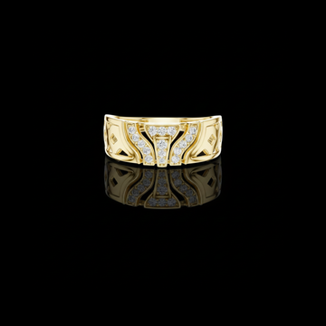 0.17 TCW Modern Round Lab Grown Diamond with Architectural Cutout Design Luxury Wedding & Fashion Ring