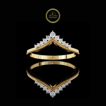 0.15 TCW Moissanite Diamond Elegant Tiara Chevron Wedding & Stacking Ring Band for Surprise