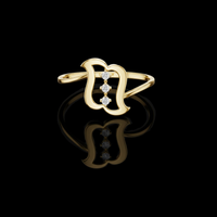 0.03 TCW Monogram-Inspired Ring Featuring a Vertical Trio of Brilliant Moissanite Diamond