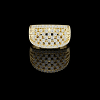 Round Cut Multi Row Pave Lab Grown Diamond Statement Band Ring